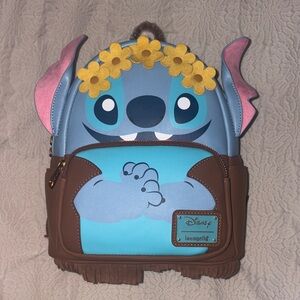 Loungefly Disney Stitch Kids Backpack - Blue and Brown